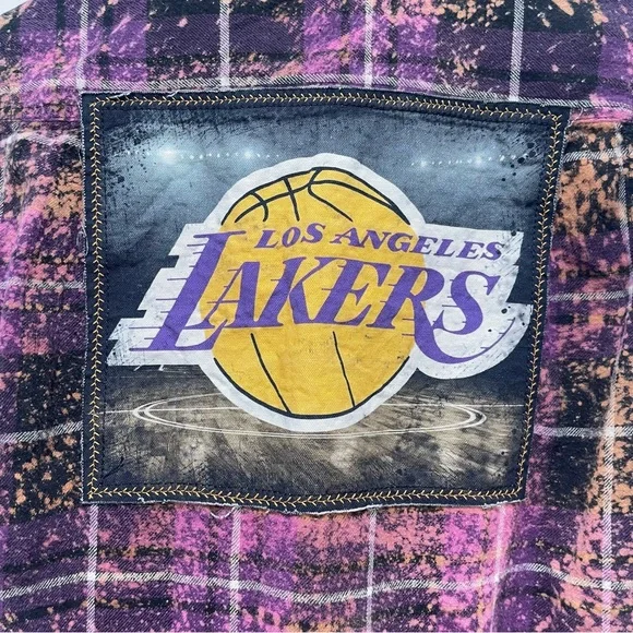 Angry Minnow Officially Licensed LA Lakers Purple FlannelSize Small